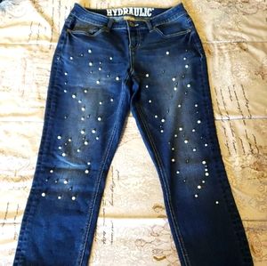 BEAUTIFUL FAUX PEARL SKINNY JEANS BY HYDRAULIC